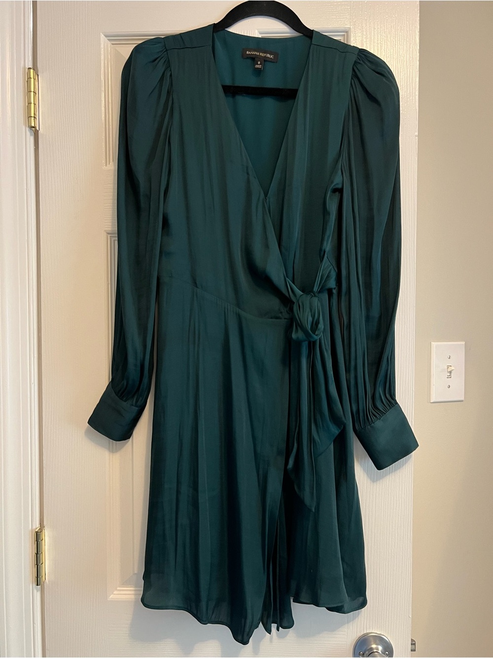 Banana Republic Teal Wrap-Style Long Sleeve Dress